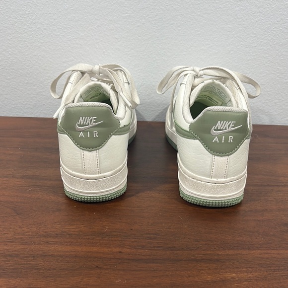 Nike Air Force 1 Cream and Olive Sneakers - Picture 3 of 9